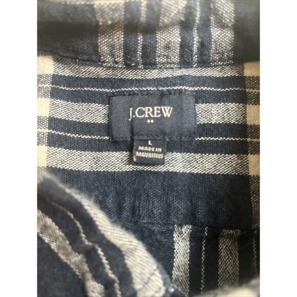 J Crew Flannel Shirt Mens Large‎ Black Check Button Down Elbow Patches Casual - Picture 3 of 8